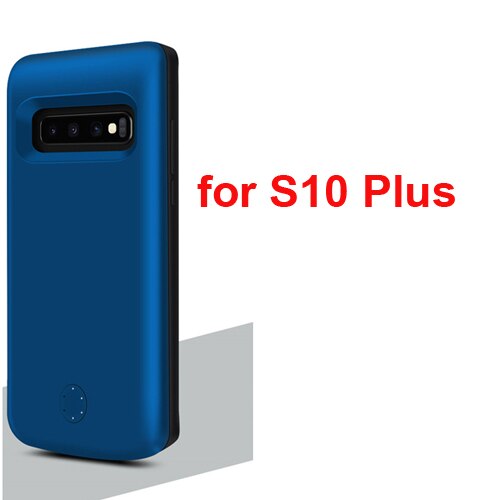 Snelle Lader Acculader Case Voor Samsung Galaxy S10 /S10 Plus/S10e Externe Batterij Power Bank 5000Mah/6000Mah Batterij Case: Blue for S10 Plus