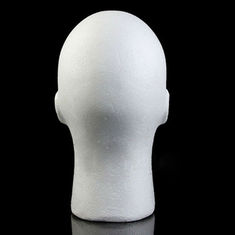Brand Piepschuim Mannen Wit Piepschuim Schuim Haar Hoed Headset Mannequin hoofd model Pruik Pruik Stand Screen Plank Pruik Stands