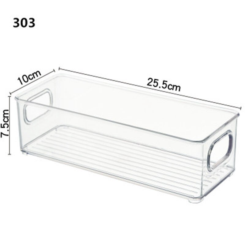 Refrigerator Organizer Bins Stackable Fridge Organizers Pantry Cutout Handle Clear Plastic Food Storage Bin Rack: 1PCS