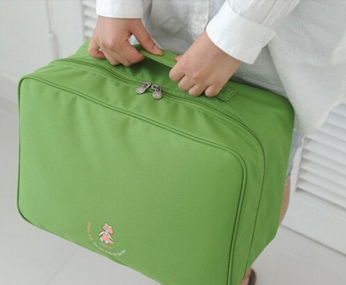 Stil stor kapasitet reiseveske kvinner nylon sammenleggbar veske menn bagasje reise håndvesker bærbar multifunksjon: Grønn