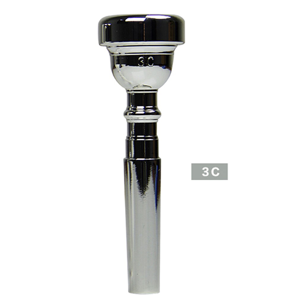 Bb Trumpet Accessories 3c 5c 7c Size Mega Rich Tone Bullet Shape Trumpet Mouthpiece Instrument: Silver 3C