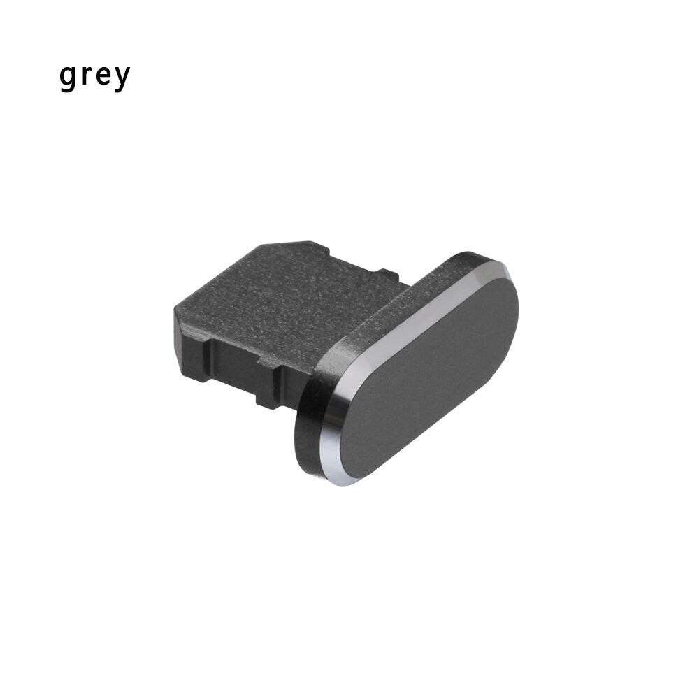 For iPhone 11 Pro Max X XR Max 8 7 6S Plus Universal Aluminium Alloy Anti Dust Plug Charger Dock Metal Stopper Charging Port Cap: grey-