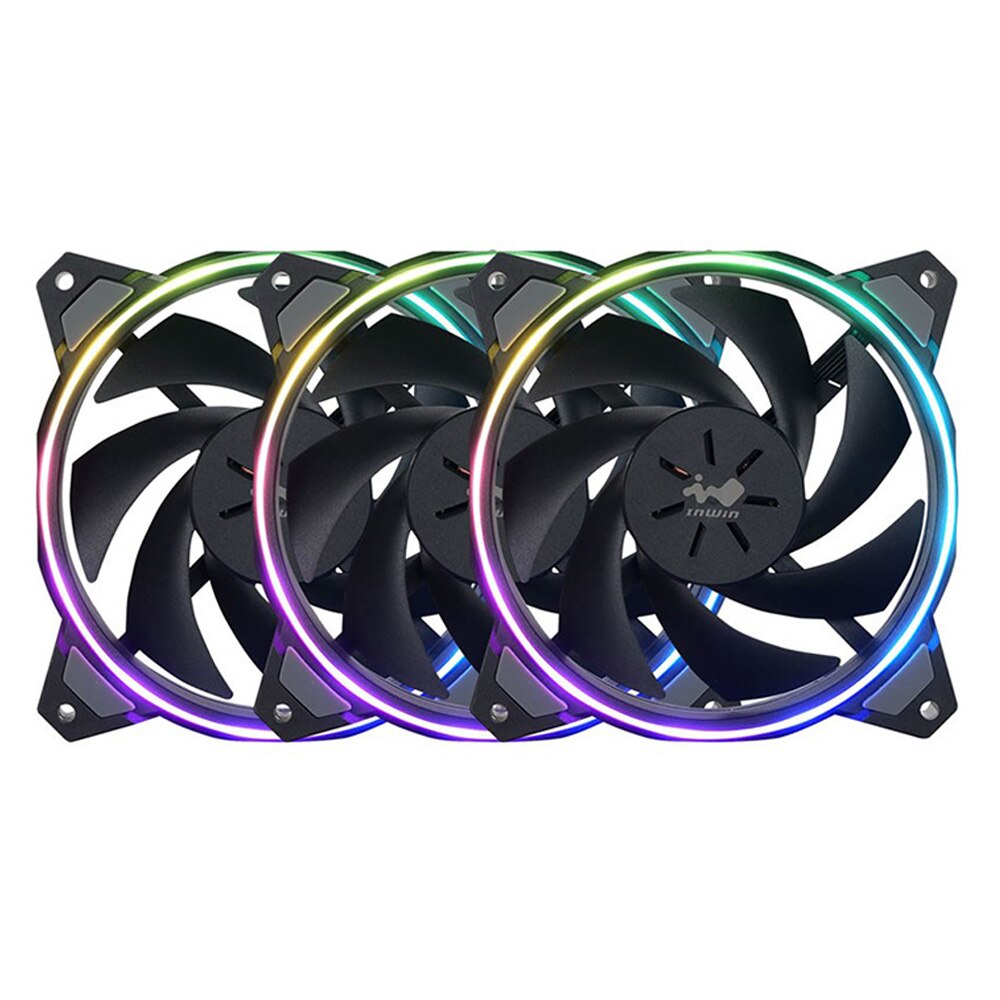 InWin PC Computer LED fan 120mm 4pin Desktop PC Computer Cooling Cooler Sirius InWin Loop ASL120 RGB Silent Case Cooling Fans: 3