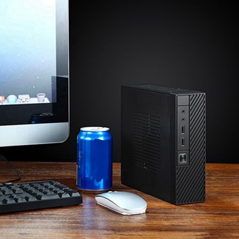 AU42 -ITX Computer Case M06 HTPC Case Mini ITX Case HTPC Chassis Industrial Control ITX Enclosure with Back Mount Bracket