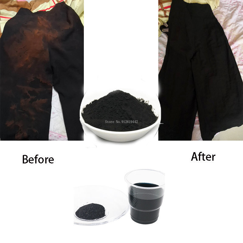 50g tela negra tinte ropa reacondicionado agente colorante algodón lino Jeans lienzo pigmento hogar Tie-dye suministros hechos a mano