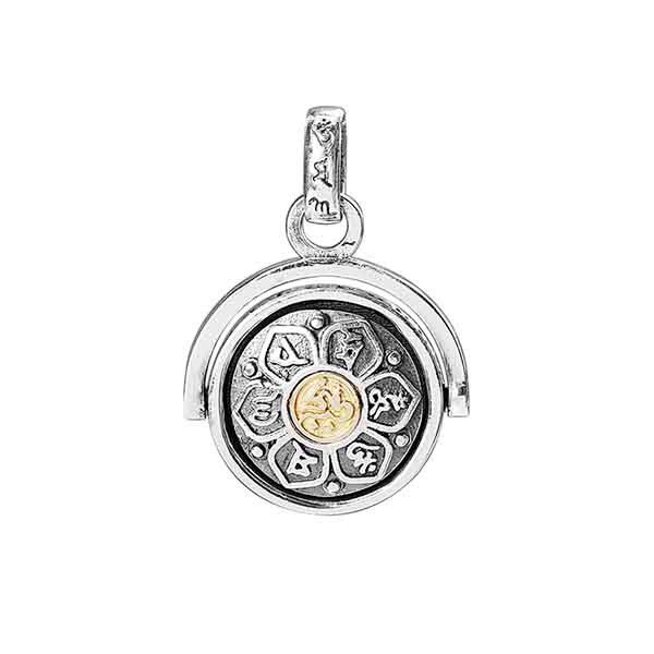 Balmora 925 Sterling Zilveren Boeddhisme Spinner Roterende Charm Hangers &amp; Ketting Voor Mannen Vrouwen Mode Zes Words&#39; Sutra Sieraden: Pedant2