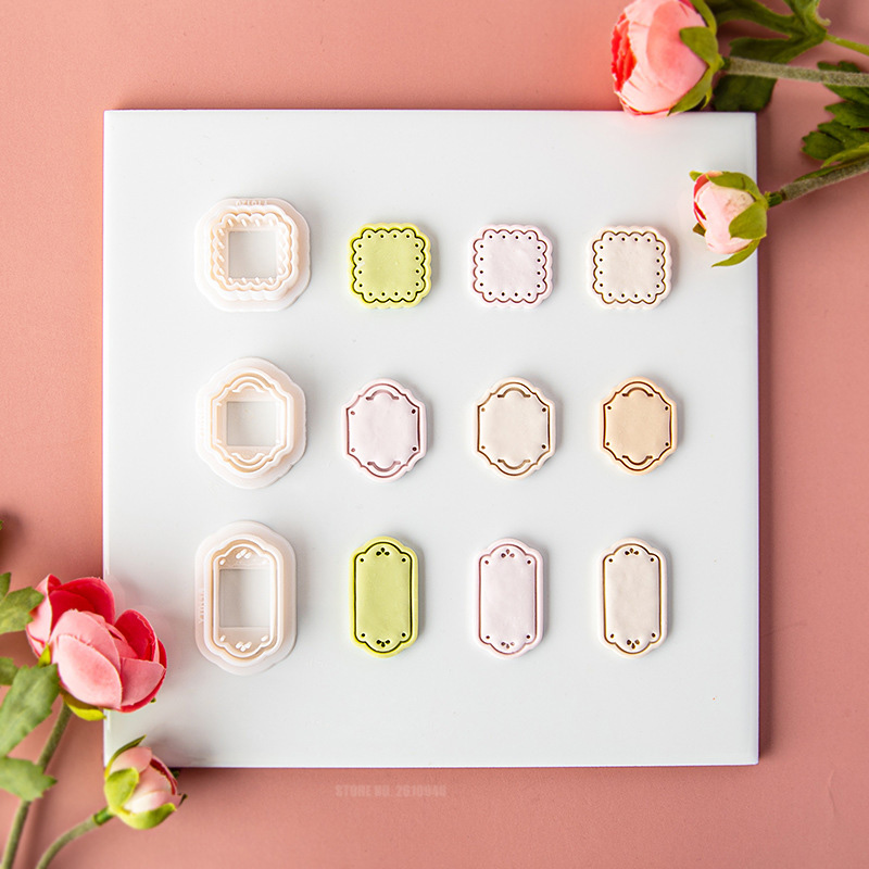 Lace Frame Polymer Clay Cutter Retro Texture Embossing Mold Polymer Clay Tools Polymer Clay DIY Earring Mold