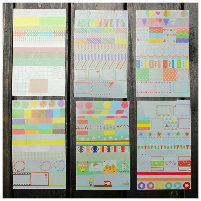 6 st enkel kalender papper klistermärke scrapbook kalender dagbok planerare dekor
