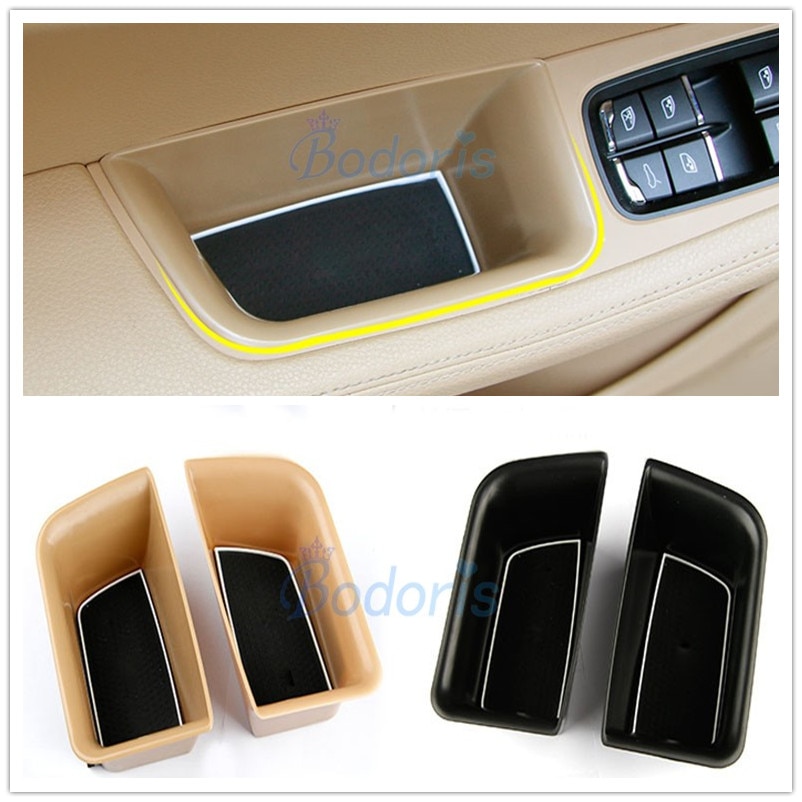 For Porsche Macan Door Holder Armrest Storage Box Container Tray Car Organizer Styling Accessories