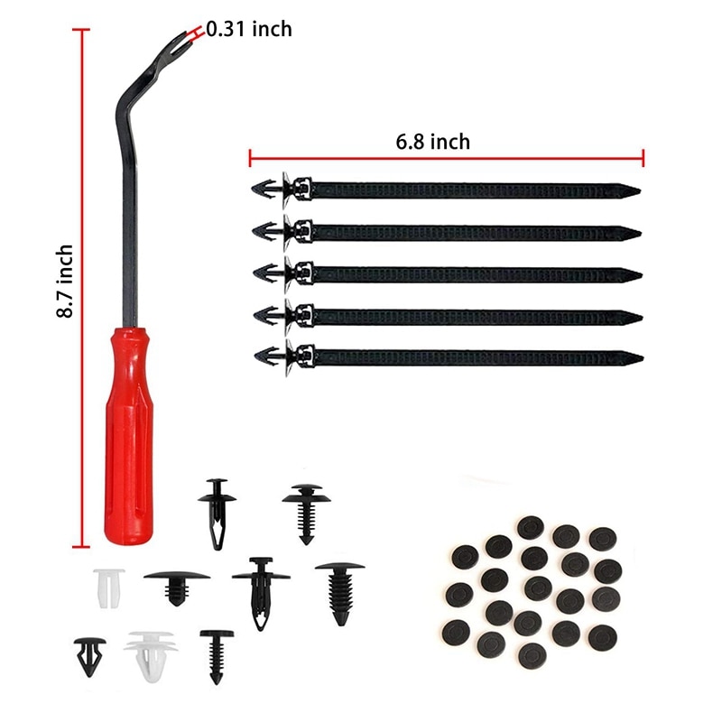 GTBL Auto Clips voiture retenue corps Clips porte pare-chocs agrafe de garniture pièces de rechange voiture garniture enlèvement ensemble d'outils 6 pièces avec attache R