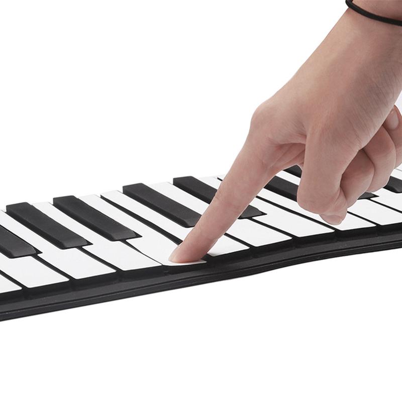 Flexible Piano 61 Keys Electronic Piano Keyboard Silicon Roll Up Piano Sustain Function USB Port With Loud Speaker