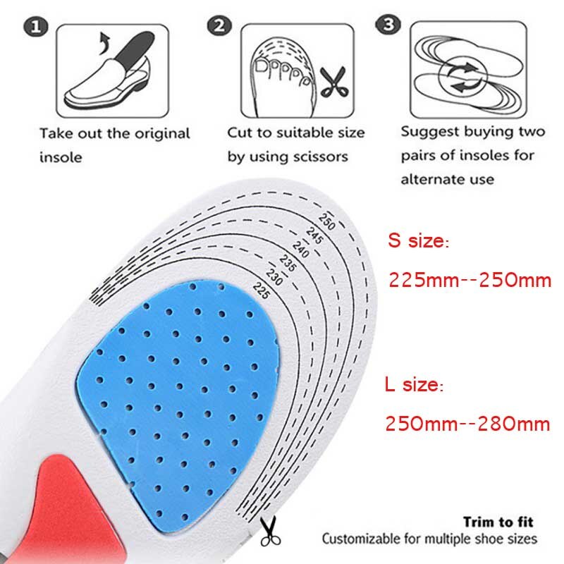 Sporty brandzel EVA oddychający zaszokować-absorbujący pot-absorbent brandzel Flatfoot Orthotics łuk Orthopedic stopy poduszka naramienniki brandzel