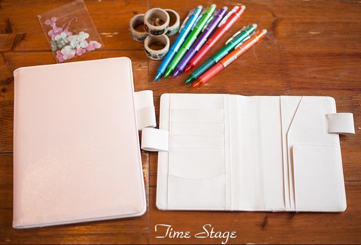japan A6 a5 notebook stationery diary billbook hobo specifications cover japanese style cover pink and white