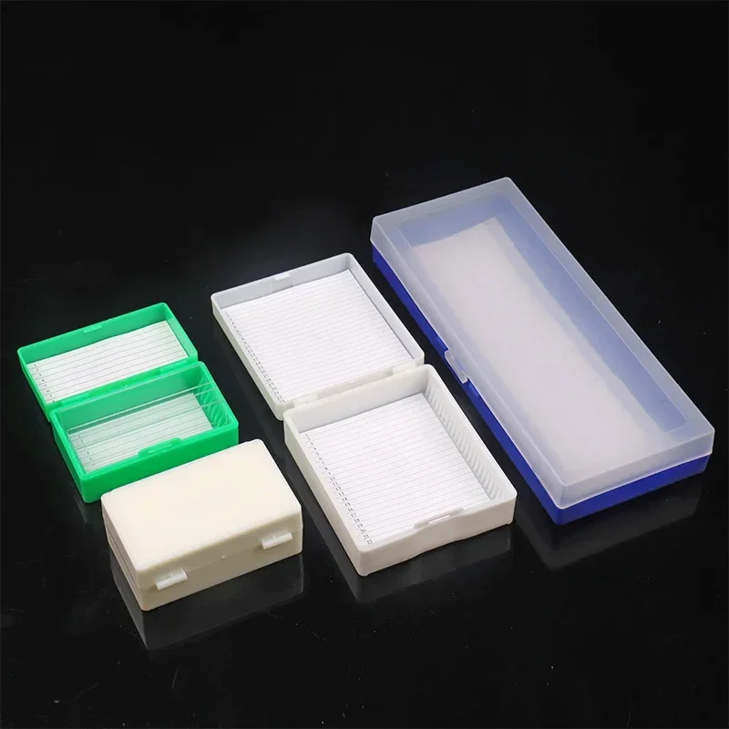 Microscope Slide Box Biological Pathology Slides Bio Slice Slots Storage Box Rectangular Microscope Glass Specimen Holder