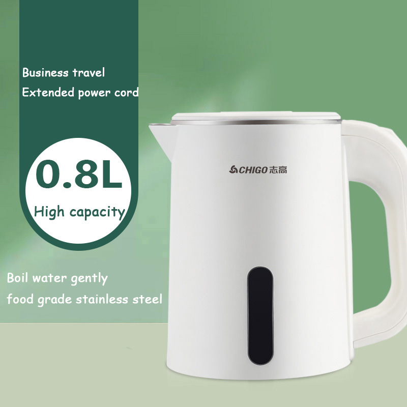 0.8L Mini Waterkoker Kleine Capaciteit 304 Roestvrij Stalen Theepot Hotel Slaapzaal Ketel Draagbare Reizen Kook Water Pot 220V: YELLOW / Verenigd Koninkrijk