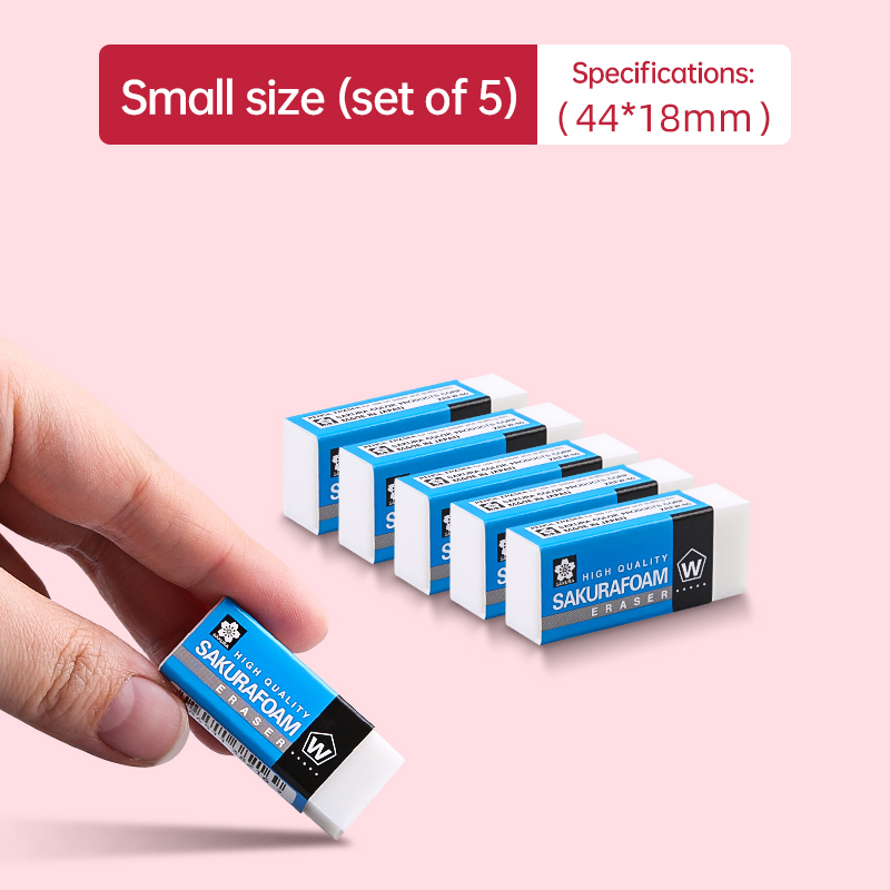 5 stk. sakura skumviskelæder, skitsetegning, kunstviskelæder, ultrarent, elevviskelæder, skoleartikler, leverandør: Mørkegrå