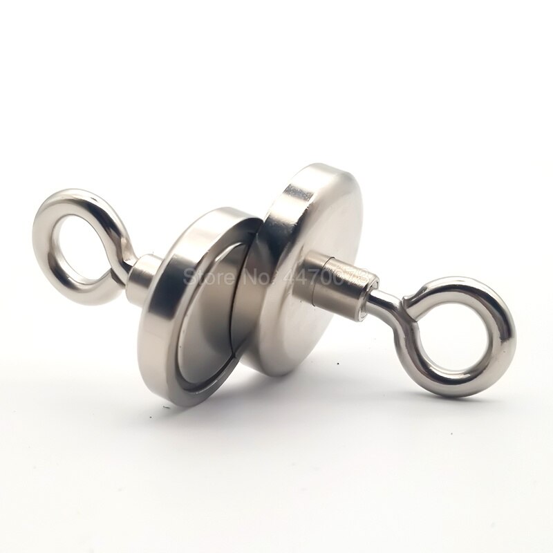 1PCS Strong Magnet Neodymium Round Thick Eyebolt Treasure Hunt Magnets Strongest Permanent Fishing Vertical Magnetic Materials