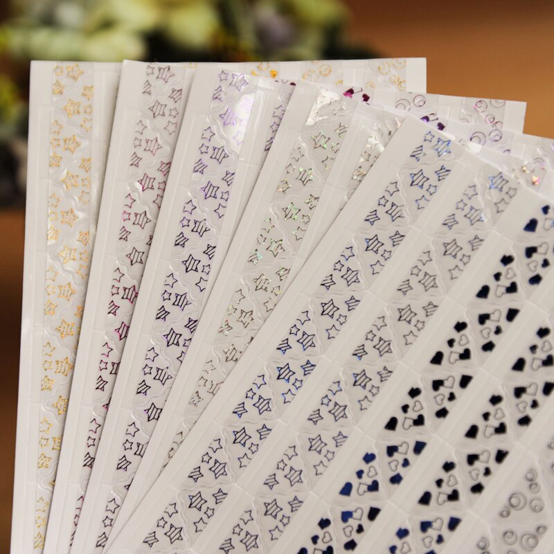 Pegatinas brillantes de PVC para esquinas de fotos, álbumes de burbujas con corazón de estrellas, marco de protección para esquinas, decoración, 10 hojas/780 Uds.