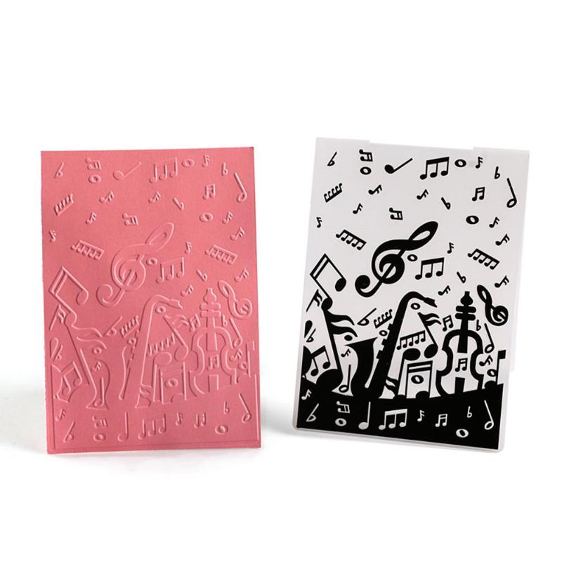1Pcs Plastic Stencil Musical Note Embossing Folder Leaves Star Template For Scrapbooking DIY Album Card Decor