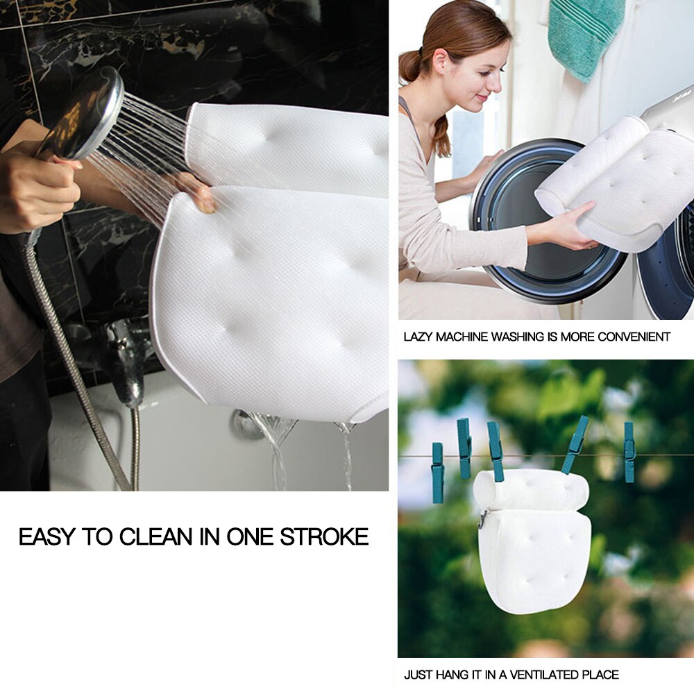 Boblebad pute myk tykk nakkestøtte badekar pute med ryggstøtte sugekopp nakkepute hjemme dårlig tilbehør