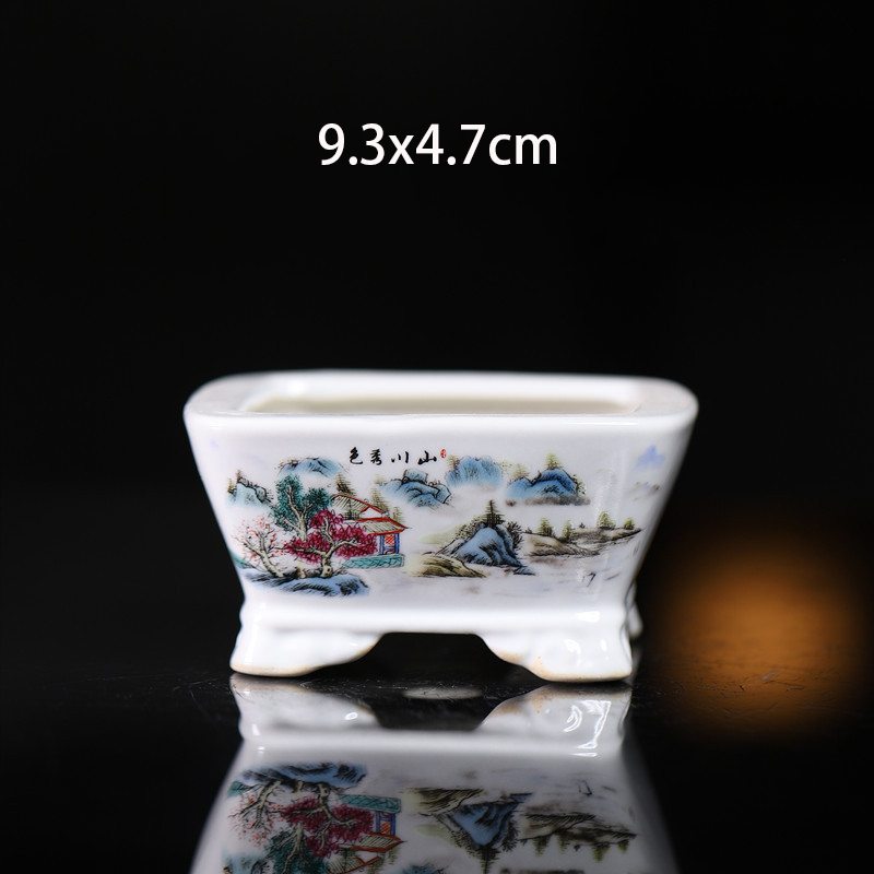 Kina yixing keramisk blomsterpotte innendørs dekorasjon kinesisk landskapsmaleri vase skrivebord pustende grønnsaker bonsaipotter