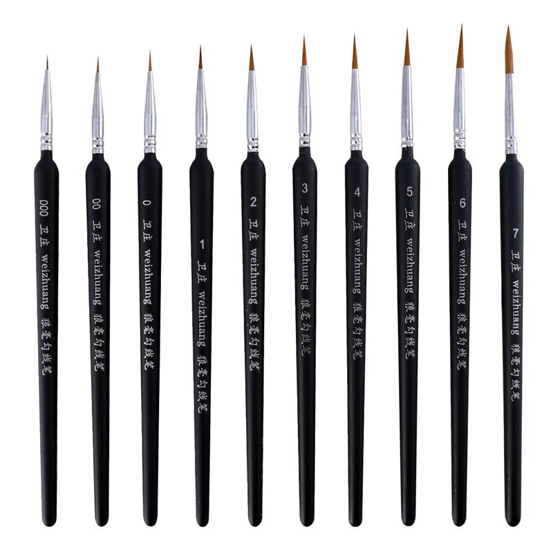 Juego de pinceles de pintura acrílicos para artistas, 10 Uds.