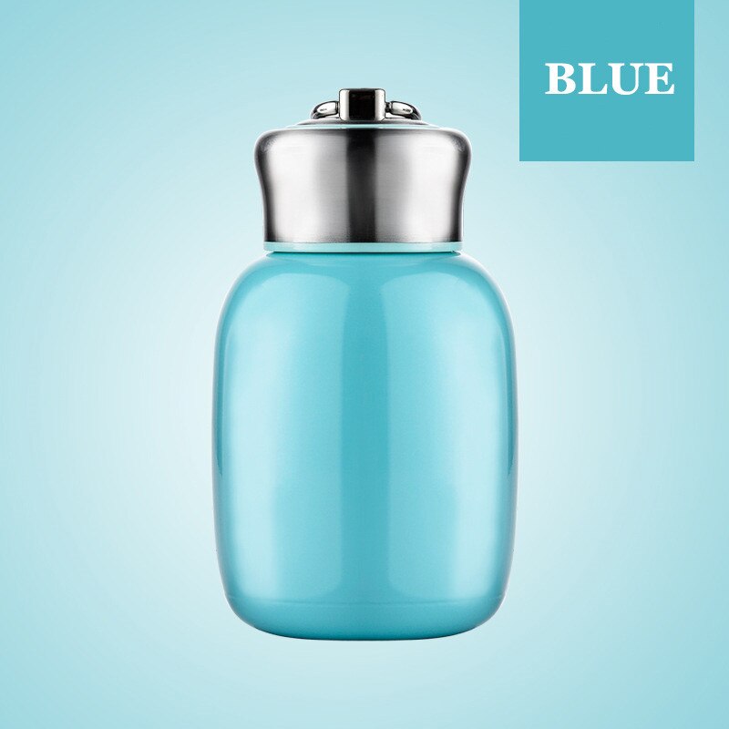 200 Ml/280 Ml Mini Leuke Koffie Thermosflessen Thermos Rvs Reizen Water Drinken Fles Thermosflessen Cups en Mokken: 200ML / Blauw