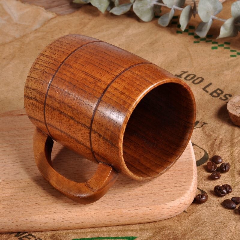 320ml Classic Style Natural Wood Cup Wooden Beer Mugs Drinking For Party Novelty Eco-friendly Drinking Supplies Tools