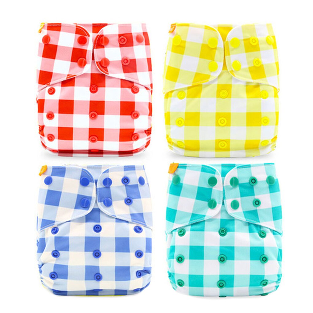 4pcs Baby Reusable Nappies Washable Polyester Cloth Diaper Suitable For Toddler Age 0-3 Years Old