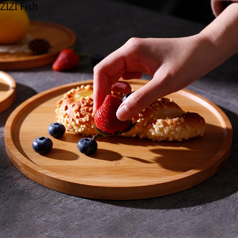 Modern trä tårta arrangemang tallrik med lock glas täcka konst hem desserter frukt mat display bricka matbord heminredning