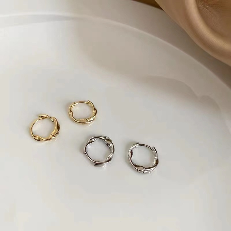 4Pcs/set Stainless Steel Aesthetic Zircon Crystal Hoop Earrings for Women Egirl Y2K Cool Daily Wear Jewelry Accessories: Antique Copper Plated
