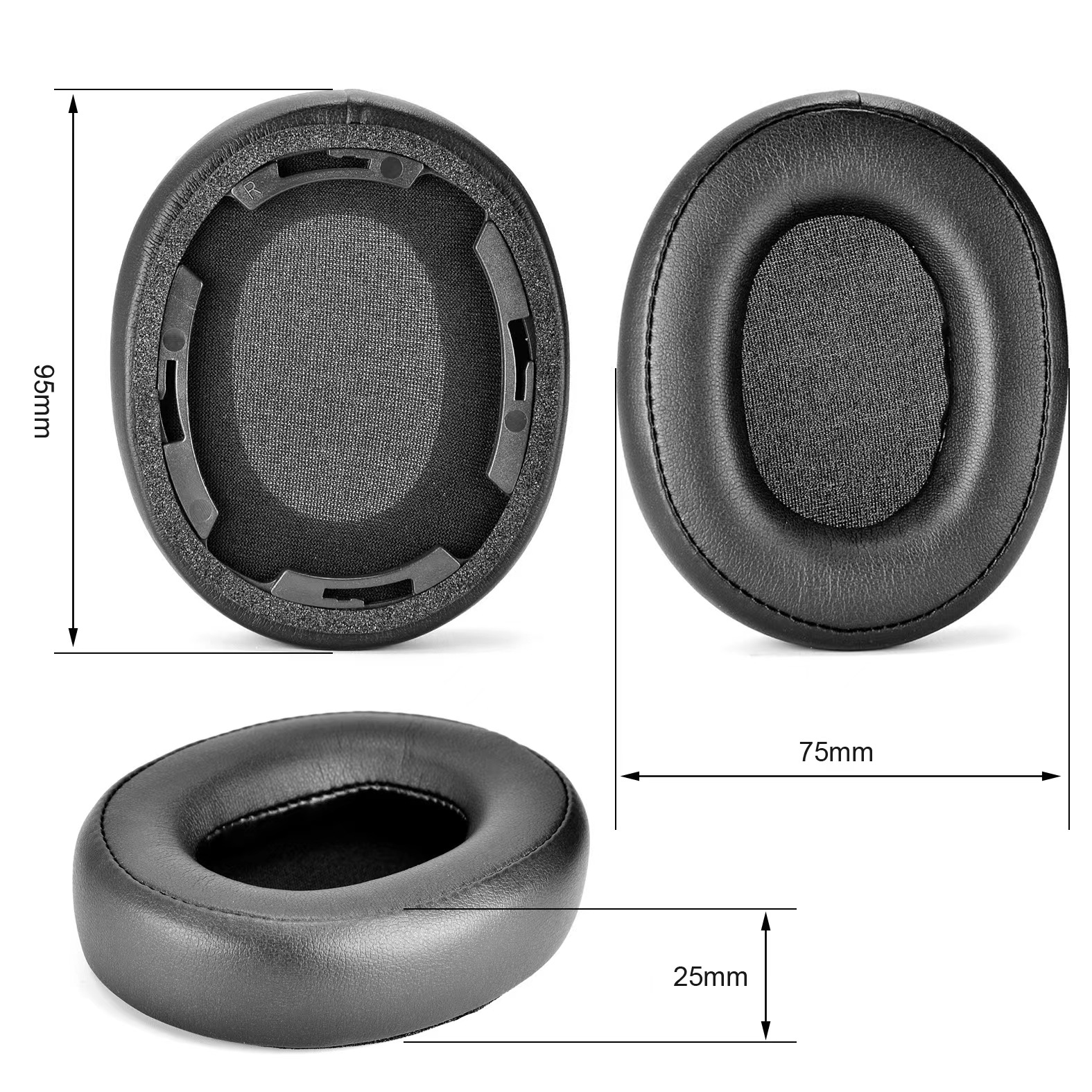 Ohrpolster für Audio- Technica ATH-SR50BT ATH-SR50 BT Headset Ersatz hochwertige Lederohrabdeckungen Ohrpolster Ohrenschützer