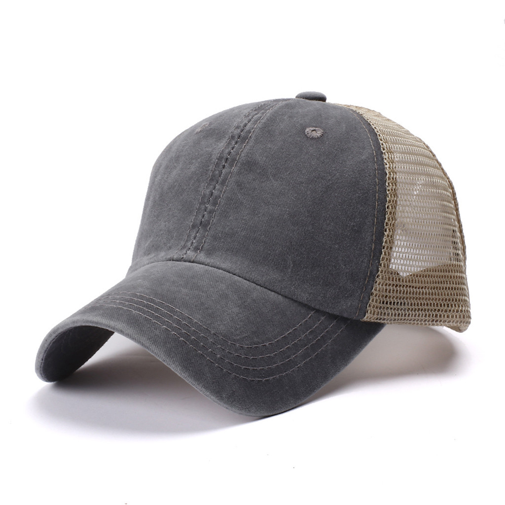 Casquettes de Baseball pour hommes | Casquettes unisexe femmes extérieur, chapeaux coton de chapeaux Patchwork maille réglable Hip Hop casquette décontracté: Gris