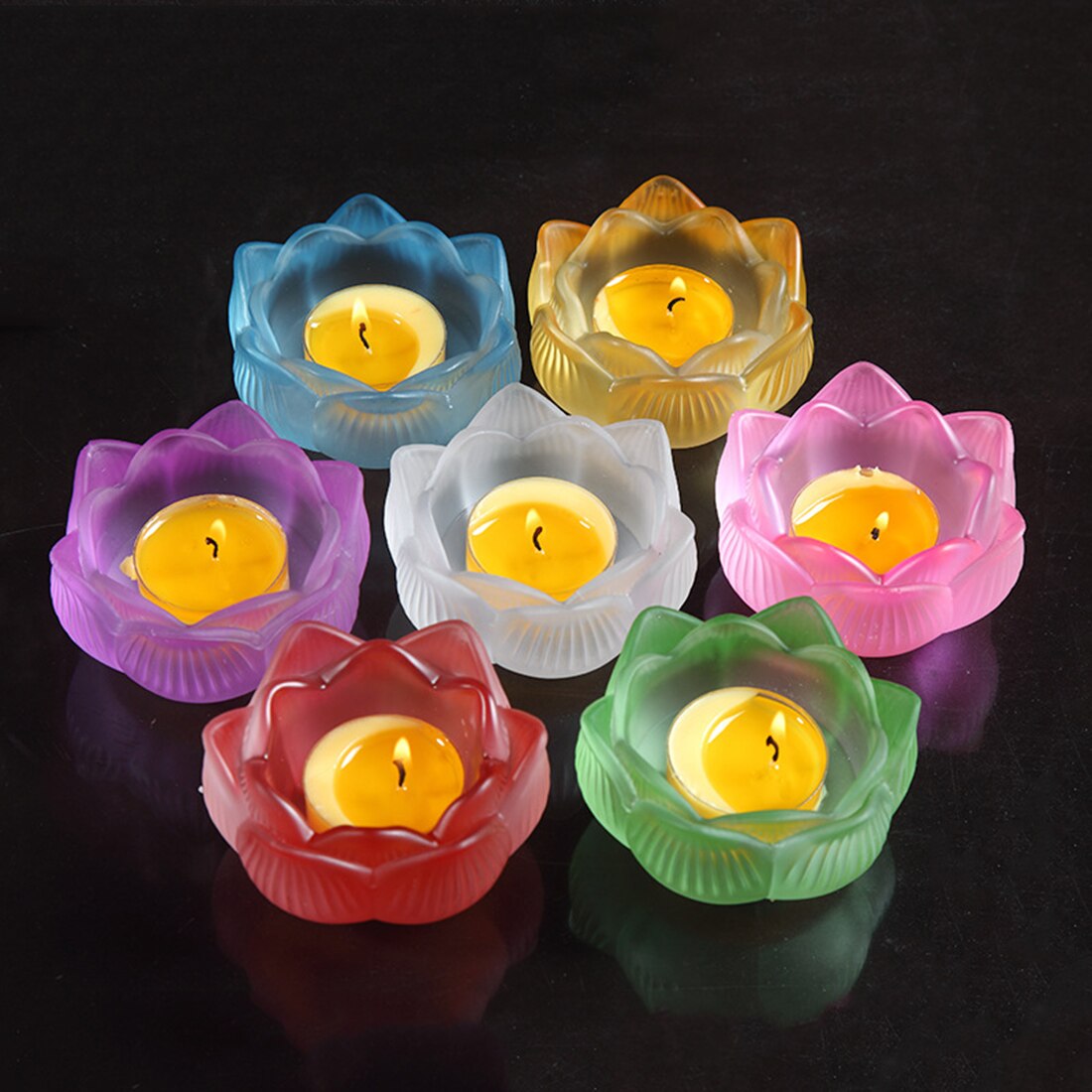 Lotus zaaddoos votiefhouder vintage lampwork gesneden gras kaarsenhouder voor huisdecoratie religieuze activiteiten kaarsenhouder