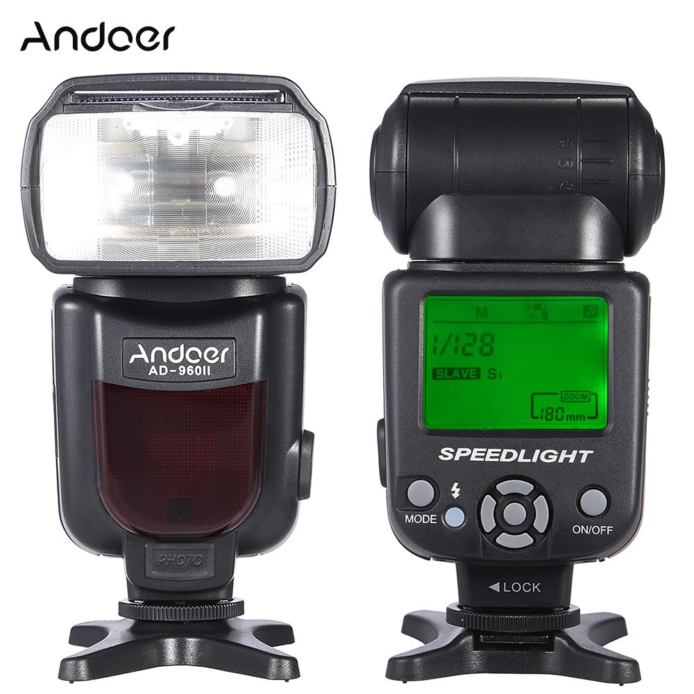 Andoer ad -960ii universal on-camera flash  gn54 lommelygte flash speedlite m / lcd display flash til kamera canon nikon dslr