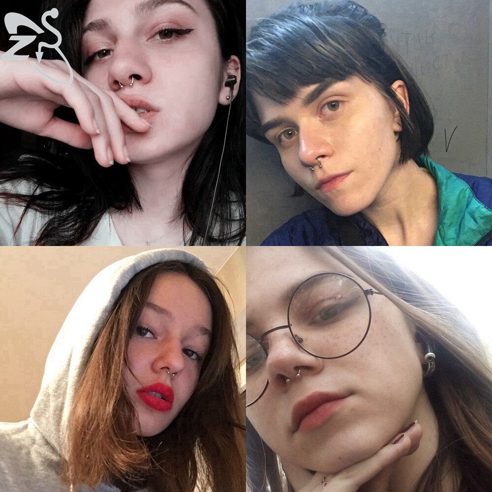 ZS 1 STÜCK 316L Edelstahl Nasenring 14G 16G Nasenpiercings Wendel Ohrpiercing Damen Herren Septum Ringe Körperpiercing Schmuck