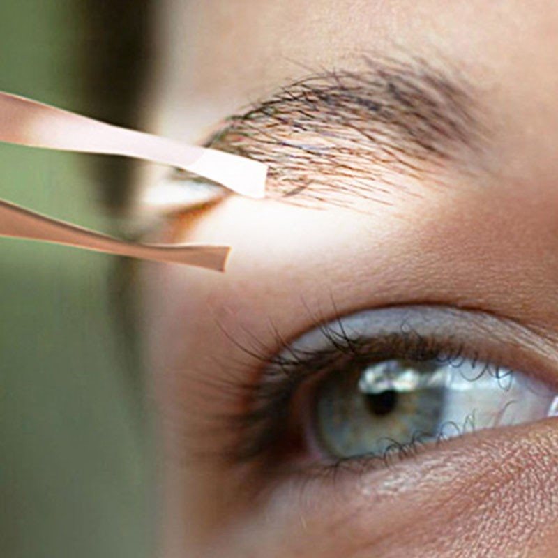 Mini pinzas para cejas, herramientas de belleza para maquillaje de cejas, pinzas para depilación, pinzas para cejas con lámpara LED con clip