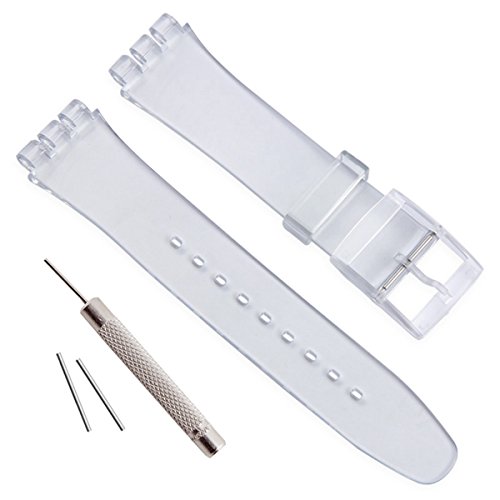 Voor Swatch Band Jelly Siliconen Rubber Horloge Band Gesp 16mm 17mm 19mm 20mm Sport Armband Vervanging waterdichte Accessoires: Red black / 12mm