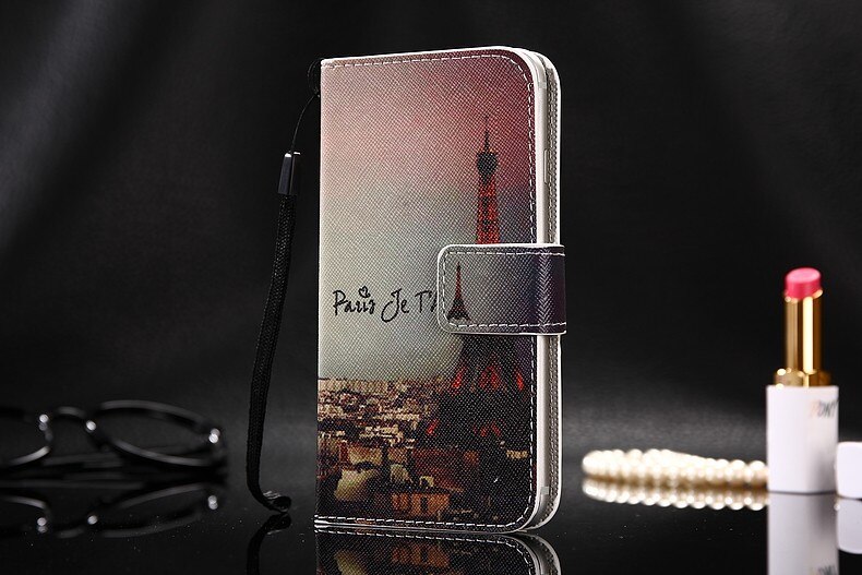 Capa de couro da aleta para bq 5540l rápido pro carteira titular do cartão telefone habitação: Tower