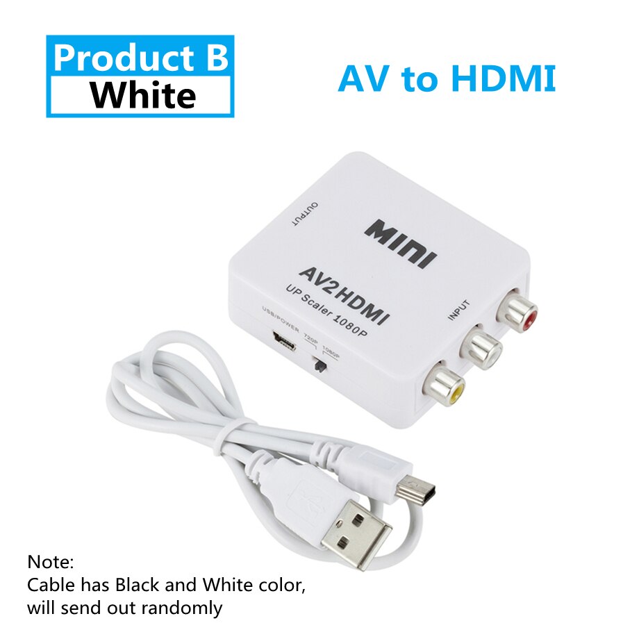 Adaptador HDMI de 1080P compatible con AV Scaler, convertidor compuesto de vídeo RCA a HDMI, caja convertidora CVSB L/R: Verde