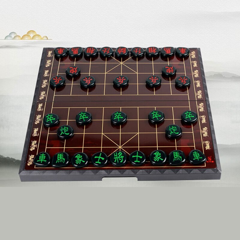 Jeu d&#39;échecs chinois Portable, jeu de société de voyage magnétique, échiquier pliable classique Xiang Qi, jouet Parent-enfant familial