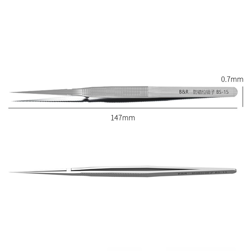 B&amp;R Precise Anti-dislocation Tweezers Lengthened clasp For iPhone Mainboard Fingerprint Repair Fly line BGA Weld Tweezer