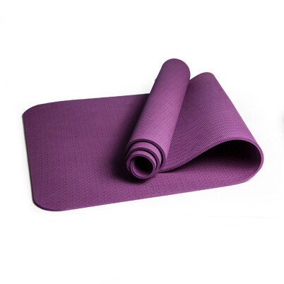 Eco-Friendly 6mm TPE With Posture Line Thicken Yoga Pilates Mats Pad For Lose Weight Home Gym: Purple