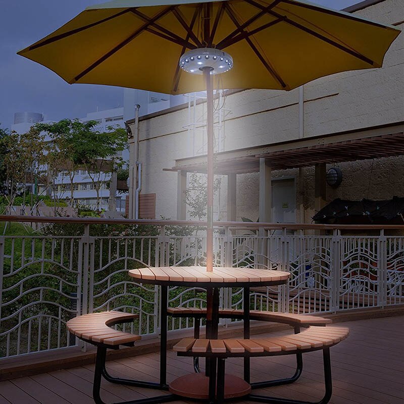 Cantilever patio paraply lys udendørs cantilever pool trådløs stand dæk lys bord camping mal 999
