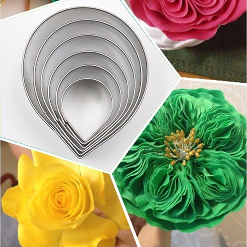 6 stuks/set rozenblaadjes mallen rozenblaadjes mal taartdecoratie fondant suikercraft uitstekers gereedschap