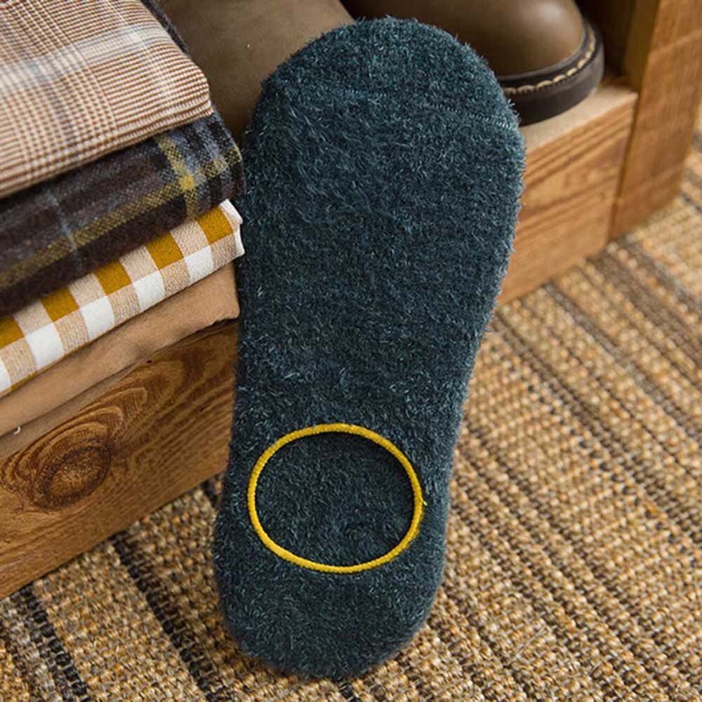 1 para kobiety jesień zima domu ciepłe włochate miękkie podłogi aksamitne skarpetki krótkie zagęścić owłosione miękkie niewidoczne skarpetki zimowe kobiety: zielony