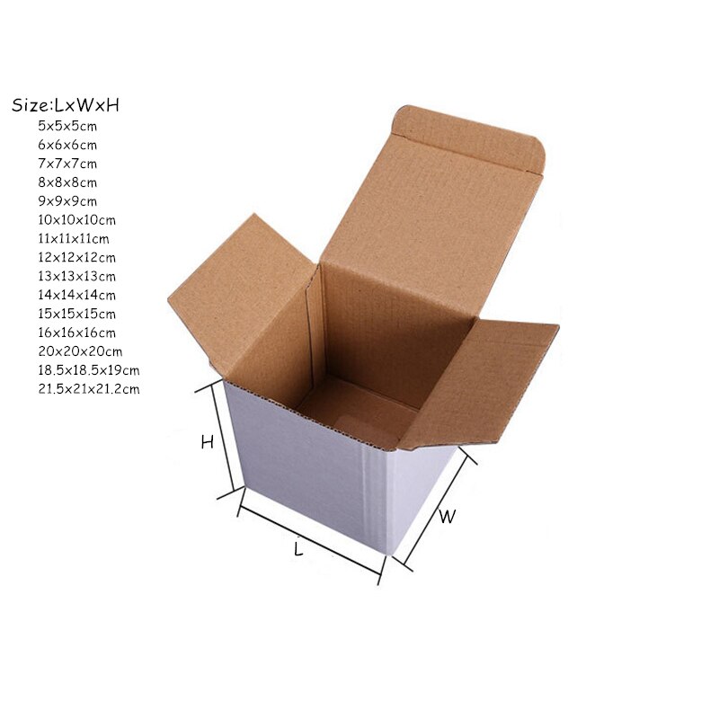 10pcs 3-layer Carton Cosmetic Packaging Box White Paper Square Simple Folding Corrugated Packing Box