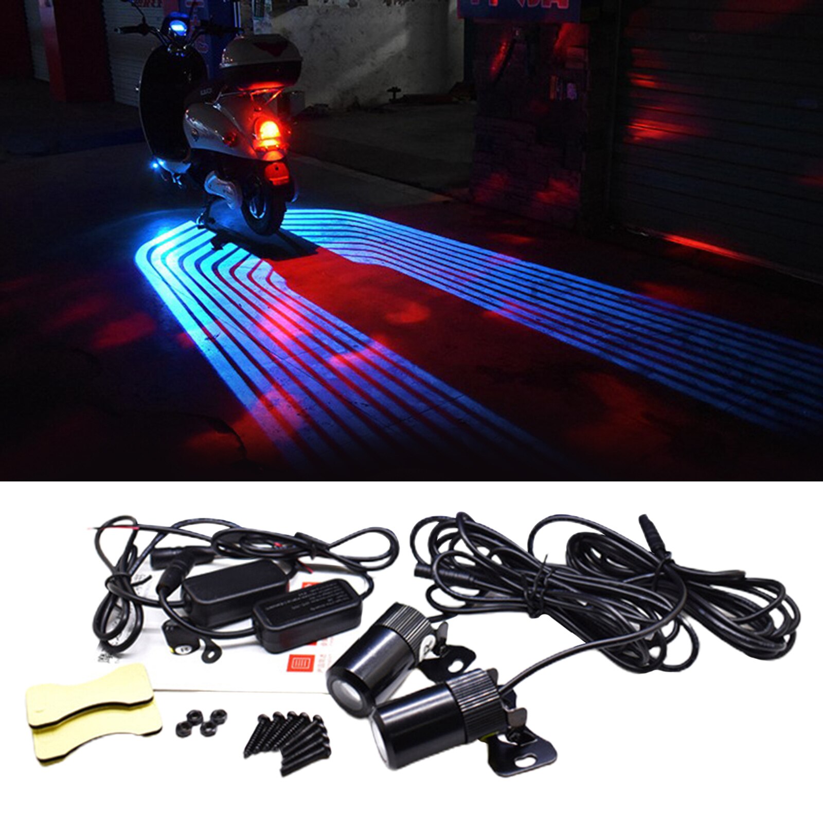 Universal- Motorrad Engel FlüGel LED Lampe Lichter Bausatz Projektor: Eis Blau