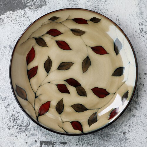Tableware Special Restaurant Ceramic Plate and Japanese Flat Plate: Leaf type 21cm