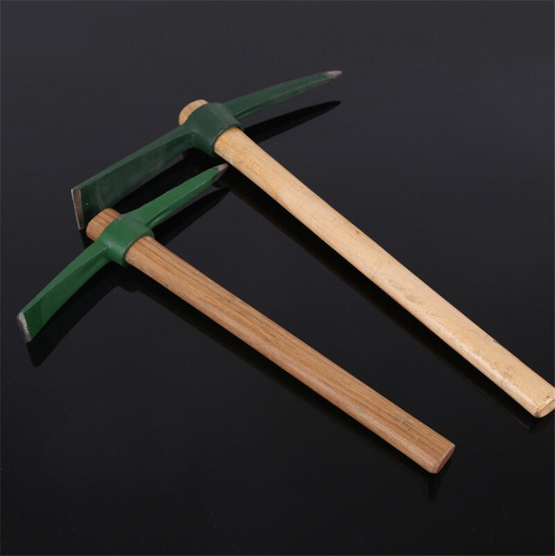 Garden hand tools Wooden Handle Small Pickaxe Hoe Digging Steel Mattock Axes Outdoor rescue tools